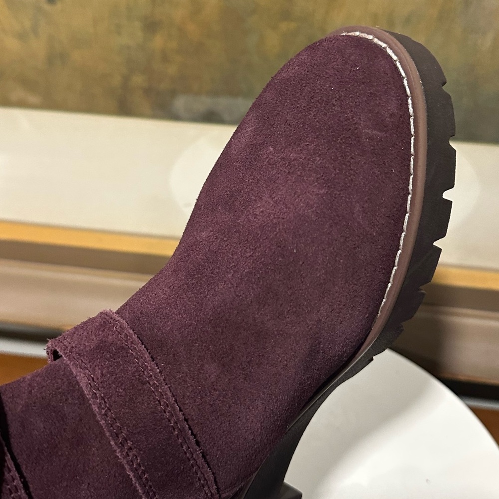 Blondo Wine Suede Buckle Ankle Boots - Picture 10 of 15